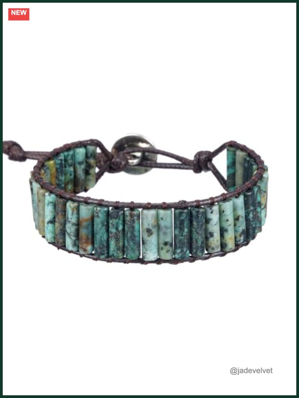 Boho Handmade Natural Stone Crystal Leather Wrap Bracelet